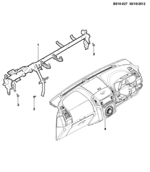 WINDSHIELD-WIPER-MIRRORS-INSTRUMENT PANEL-CONSOLE-DOORS Chevrolet TrailBlazer (31UX - LAAM) 2013-2016 2S06 INSTRUMENT PANEL PART 3(RHD)