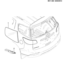 ЗАДНЕЕ СТЕКЛО-ДЕТАЛИ СИДЕНЬЯ-РЕГУЛИРОВОЧНОЕ УСТРОЙСТВО Chevrolet Trailblazer (RYG) 2013-2016 2S06 REAR WINDOW (SIDE PANEL)