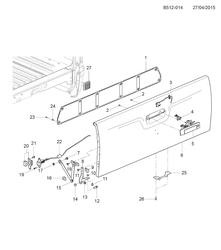 BODY MOLDINGS-SHEET METAL-REAR COMPARTMENT HARDWARE-ROOF HARDWARE Chevrolet Colorado (Thailand) Ext CAB / 2WD / 4 WD 2012-2015 2L43-53 BODY/REAR (E63,E75)
