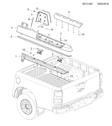 BODY MOLDINGS-SHEET METAL-REAR COMPARTMENT HARDWARE-ROOF HARDWARE Chevrolet Colorado (Thailand) Crew CAB /2WD /4WD 2016-2017 2L43 MOLDINGS/BODY (WLV)