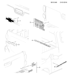 BODY MOLDINGS-SHEET METAL-REAR COMPARTMENT HARDWARE-ROOF HARDWARE Chevrolet S10 - Regular Cab (New Model) 2012-2017 2L03-43 NAMEPLATES (X88)