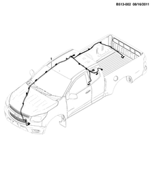 ЭЛЕКТРОПРОВОДКА КУЗОВА-ПАНЕЛЬ КРЫШИ Chevrolet S10 - Crew Cab (New Model) 2012-2017 2L03-43 WIRING HARNESS/BODY HEADLINER