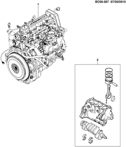 4-CYLINDER ENGINE Chevrolet Utility RHD (South Africa) 2012-2014 CF,CG,CH80 ENGINE ASM & PARTIAL ENGINE (LQ5,LJ1,RHD)