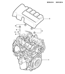 4-CYLINDER ENGINE Chevrolet Utility RHD (South Africa) 2013-2014 CF,CG,CH80 ENGINE ASM & PARTIAL ENGINE DIESEL, 4 CYL, 1.3L, L4, DI, DOHC, TURBO(LDP)