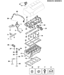 4-CYLINDER ENGINE Chevrolet Utility RHD (South Africa) 2013-2014 CF,CG,CH80 CYLINDER HEAD DIESEL, 4 CYL, 1.3L, L4, DI, DOHC, TURBO(LDP)