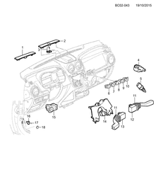 MOTOR DE PARTIDA - GERADOR - IGNIÇÃO - ELÉTRICO - LÂMPADAS Chevrolet Utility RHD (South Africa) 2014-2017 CF,CG,CH80 CONTROLADORES ELÉTRICOS, RELÉS E INTERRUPTORES (RHD)