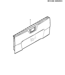 BODY MOLDINGS-SHEET METAL-REAR COMPARTMENT HARDWARE-ROOF HARDWARE Chevrolet Utility RHD (South Africa) 2012-2017 CF,CG,CH80 TAILGATE HARDWARE (RHD)