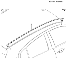 BODY MOLDINGS-SHEET METAL-REAR COMPARTMENT HARDWARE-ROOF HARDWARE Chevrolet Agile 2010-2010 CG,CH,CJ48 MOLDINGS/BODY ROOF