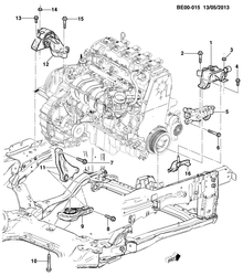 MOTEUR 6 CYLINDRES Chevrolet Prisma 2014-2017 JE48-69 ENGINE & TRANSMISSION MOUNTING (MH9)