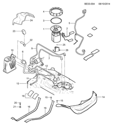 FUEL-EXHAUST-CARBURETION Chevrolet Onix 2013-2017 JE,JF48-69 FUEL TANK (& RELATED PARTS