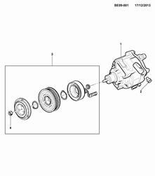 BODY MOUNTING-AIR CONDITIONING-INSTRUMENT CLUSTER Chevrolet Onix 2013-2017 JE,JF48-69 A/C COMPRESSOR ASM