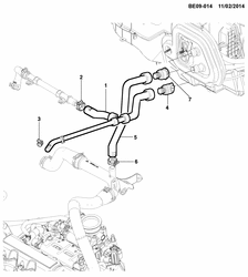 BODY MOUNTING-AIR CONDITIONING-INSTRUMENT CLUSTER Chevrolet Onix 2013-2017 JE,JF48-69 HEATER ASM HOSES & PIPES/HEATER