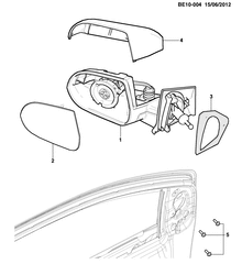 WINDSHIELD-WIPER-MIRRORS-INSTRUMENT PANEL-CONSOLE-DOORS Chevrolet Prisma 2013-2017 JE,JF48-69 MIRROR/REAR VIEW MANUAL