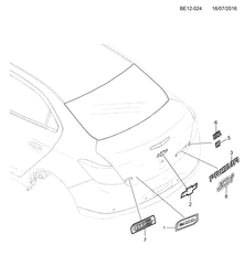 MOLDURAS DA CARROCERIA-PLACA DE METAL-PEÇAS DO COMPARTIMENTO TRASEIRO-PEÇAS DO TETO Chevrolet Prisma 2013-2014 JE69 MOLDINGS/BODY-LOWER