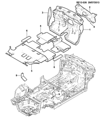 BODY MOLDINGS-SHEET METAL-REAR COMPARTMENT HARDWARE-ROOF HARDWARE Chevrolet Prisma 2013-2014 JE69 INSULATOR/BODY