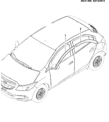 ДОПОЛНИТЕЛЬНОЕ ОБОРУДОВАНИЕ Chevrolet Onix 2013-2017 JE48 ACCESSORY PKG/FRONT AND REAR SIDE DOOR WATER DEFLECTOR