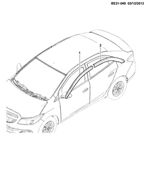 ДОПОЛНИТЕЛЬНОЕ ОБОРУДОВАНИЕ Chevrolet Prisma 2013-2017 JE69 ACCESSORY PKG/FRONT AND REAR SIDE DOOR WATER DEFLECTOR