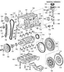 4-CYLINDER ENGINE Chevrolet Spin 2013-2017 JP75 ENGINE ASM - DIESEL PART 1 CYLINDER BLOCK & RELATED PARTS(LDV)