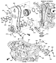4-CYLINDER ENGINE Chevrolet Cobalt 2013-2016 JP69 ENGINE ASM - DIESEL PART 3 FRONT COVER & COOLING(LDV)