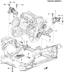 MOTEUR 4 CYLINDRES Chevrolet Spin (Indonesia) 2014-2015 JK,JP75 ENGINE & TRANSMISSION MOUNTING (MH9)