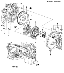 4-CYLINDER ENGINE Chevrolet Spin (Indonesia) 2014-2015 JK,JP75 ENGINE TO TRANSMISSION MOUNTING (MM3)