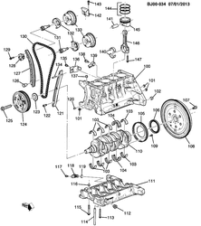 MOTOR 4 CILINDROS Chevrolet Spin (Indonesia) 2014-2015 JK,JP75 ENGINE ASM-1.2L L4 PART 1 (LDC)