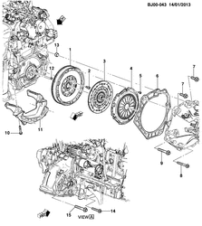 MOTEUR 4 CYLINDRES Chevrolet Spin (Indonesia) 2014-2015 JK,JP75 ENGINE TO TRANSMISSION MOUNTING (LDV)