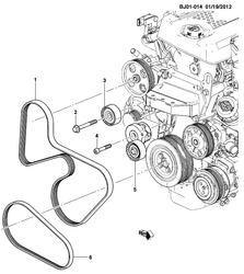 COOLING SYSTEM-GRILLE-OIL SYSTEM Chevrolet Spin (Indonesia) 2014-2015 JK,JP75 PULLEYS & BELTS/ACCESSORY DRIVE (LDV)