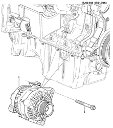 ЭЛЕКТРОПРОВОДКА ШАССИ - ЛАМПЫ Chevrolet Spin (Indonesia) 2014-2015 JK,JP75 GENERATOR MOUNTING (LDC/1.2)