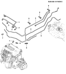 CARBURANT-ÉCHAPPEMENT-CARBURATION Chevrolet Spin (Indonesia) 2014-2015 JK,JP75 FUEL PIPES (LDV)
