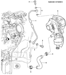 CARBURACIÓN ESCAPE COMBUSTIBLE Chevrolet Spin (Indonesia) 2014-2015 JK,JP75 TURBOCHARGER LUBRICATION SYSTEM (LDV)