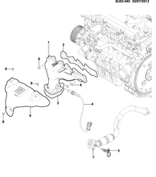 CARBURANT-ÉCHAPPEMENT-CARBURATION Chevrolet Spin (Indonesia) 2014-2015 JK,JP75 EXHAUST SYSTEM/FRONT (L2B)