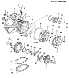TRANSMISSÃO MANUAL 5 MARCHAS Chevrolet Spin (Indonesia) 2014-2015 JK75 5-SPEED MANUAL TRANSMISSION PART 2 F17-5 TRANSMISSION CASE AND COVERS(M26)
