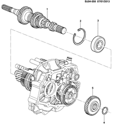 TRANSMISSÃO MANUAL Chevrolet Spin (Indonesia) 2014-2015 JK,JP75 5-SPEED MANUAL TRANSMISSION PART 3 F17-5 MAINDRIVE PINION GEARS(M26)
