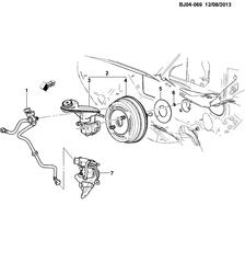 AUTOMATIC TRANSMISSION Chevrolet Spin (Indonesia) 2014-2015 JK,JP75 BRAKE BOOSTER & MASTER CYLINDER MOUNTING (MM1)