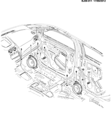 FIXAÇÃO CARROCERIA-AR-CONDICIONADO-PAINEL DE INSTRUMENTOS Chevrolet Cobalt 2013-2017 JP69 AUDIO SYSTEM/SPEAKERS