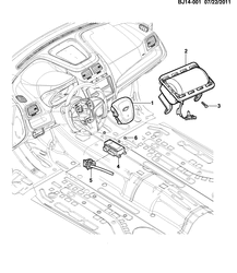 ACABADO INTERIOR-ACABADO DEL ASIENTO DELANTERO-CINTURONES DE SEGURIDAD DEL ASIENTO Chevrolet Cobalt 2013-2017 JX69 INFLATABLE RESTRAINT SYSTEM DRIVER & PASSENGER