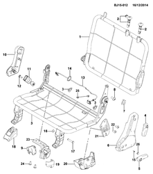REAR SEAT TRIM-CARPETS Chevrolet Spin (Indonesia) 2014-2015 JK,JP75 SEAT ASM/REAR FRAME REAR SEAT 60%(AMN)