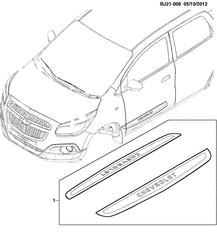 ACCESSORIOS Chevrolet Spin 2013-2017 JP75 PAQ ACCESORIOS/PLACA DE UMBRAL DEL PANEL LATERAL INFERIOR