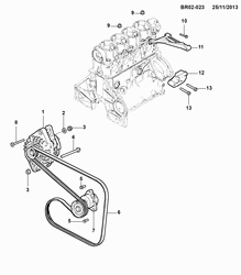 CHASSIS WIRING-LAMPS Chevrolet Celta 2013-2016 R08-48 GENERATOR MOUNTING
