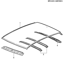 BODY MOLDINGS-SHEET METAL-REAR COMPARTMENT HARDWARE-ROOF HARDWARE Chevrolet Prisma 2007-2012 R69 SHEET METAL/BODY- ROOF