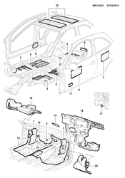 REAR SEAT TRIM-CARPETS Chevrolet Celta 2001-2010 R INSULATION AND GROMMETS