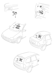 CÂBLAGE DE CHÂSSIS-LAMPES Chevrolet Corsa 1994-2010 S LAMPS/ROOF & TRUNK & GLOVE BOX