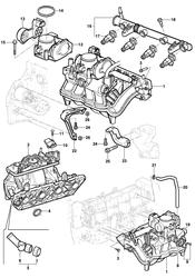 FUEL-EXHAUST-CARBURETION Chevrolet Corsa 2009-2010 S08-19-35-68 INTAKE MANIFOLD MPFI 8V ENGINE - 3RD GENERATION