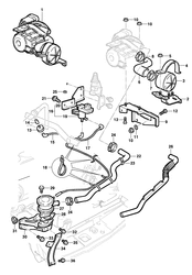 FUEL-EXHAUST-CARBURETION Chevrolet Corsa 1995-2001 S AIR INJECTION PUMP & RELATED PARTS