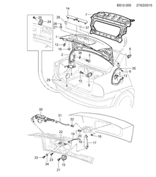 BODY MOLDINGS-SHEET METAL-REAR COMPARTMENT HARDWARE-ROOF HARDWARE Chevrolet Corsa 1994-2010 S19 LIFTGATE HARDWARE (/MY 2010)