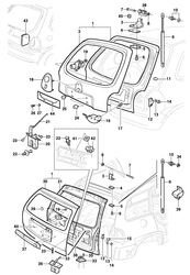 BODY MOLDINGS-SHEET METAL-REAR COMPARTMENT HARDWARE-ROOF HARDWARE Chevrolet Corsa 1994-2013 S08-35-68 LIFTGATE HARDWARE