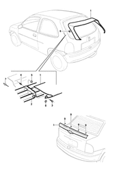 ACCESSORIES Chevrolet Corsa 1995-2010 S SPOILER PKG/REAR UPPER