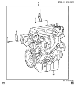 MOTEUR 4 CYLINDRES Chevrolet N300 Pickup 2013-2017 CG03 ENGINE ASM-1.2L L4 LIFT BRACKETS (LAQ/1.2L)(LAQ)