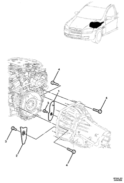 АВТОМАТИЧЕСКАЯ КОРОБКА ПЕРЕДАЧ Chevrolet Caprice/Lumina LHD 2010-2010 E TRANSMISSION TO ENGINE MOUNTING (V6)(M30)